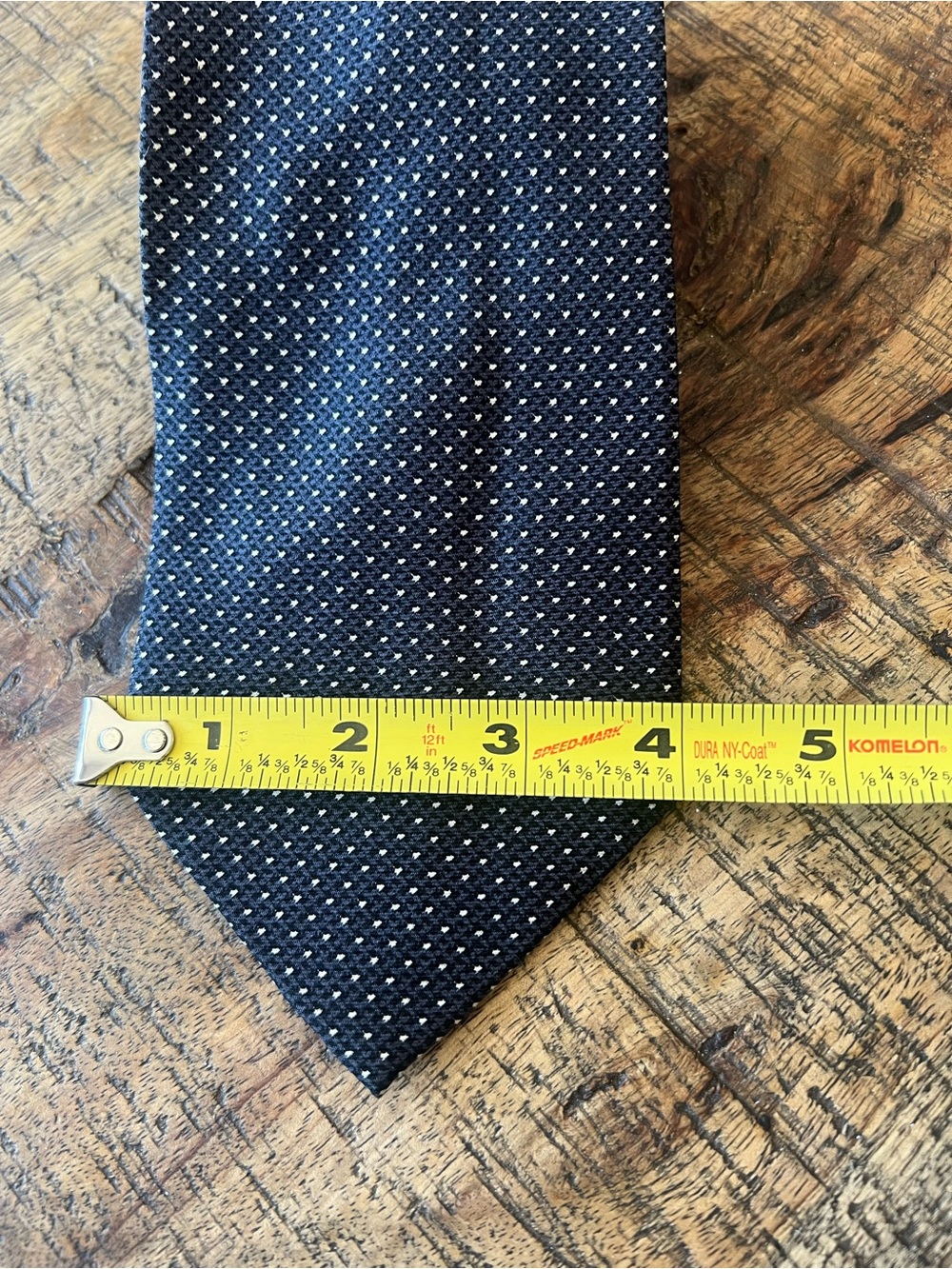 Classic Navy Microdot Tie — Men's Elegant Dress Accessory - Picture 2 of 4